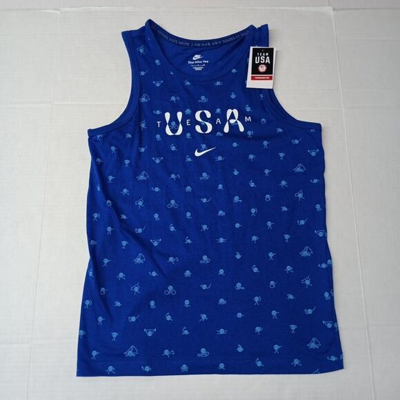 Nike Other - Nike USA Club Tank‎ Top Men's S Small Blue All Over Print FN0879-417